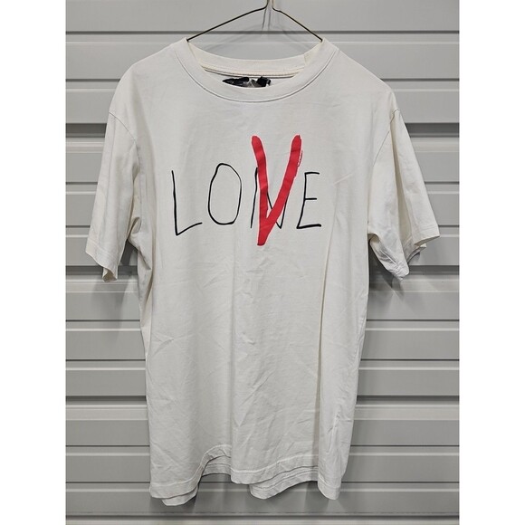 Vlone "Love" White & Red Tee, T-Shirt, Size Medium - Picture 1 of 4